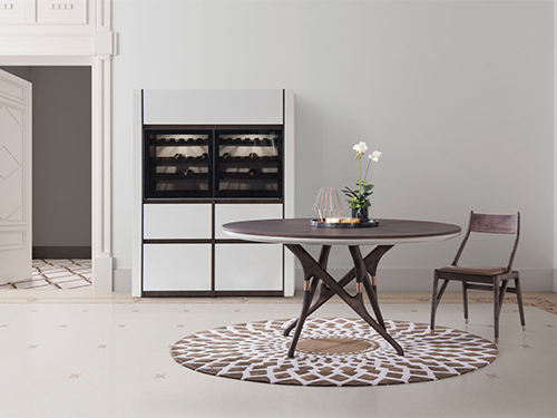 歐洲橡木+黃銅拉絲不銹鋼<br>直徑1500 x 高750<br>L-T 002