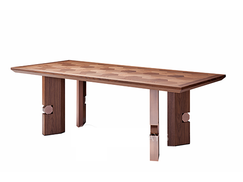 北美胡桃木+黃銅拉絲不銹鋼<br>L2200*W1000*H760<br>L-T 009