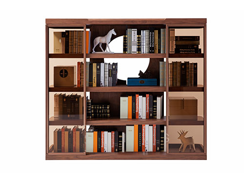 北美胡桃木實木貼面+茶色玻璃<br>L1800 * W400 * H1585<br>L-C 012