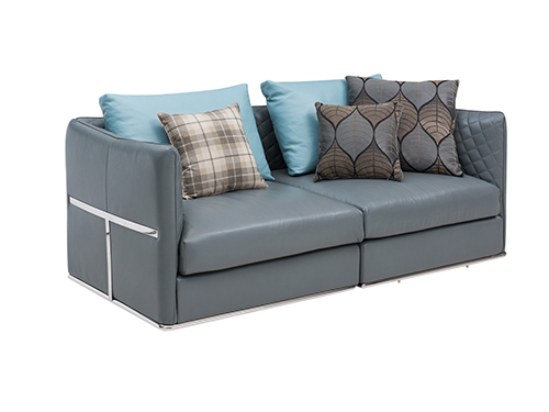 意大利進口小黃牛皮+不銹鋼，二人位沙發<br>L2100 * W950 * H725mm<br>L-S 022