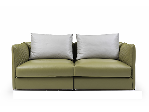 意大利進口小黃牛皮+不銹鋼，二人位沙發<br>L1500 * W950 * H725<br>L-S 013