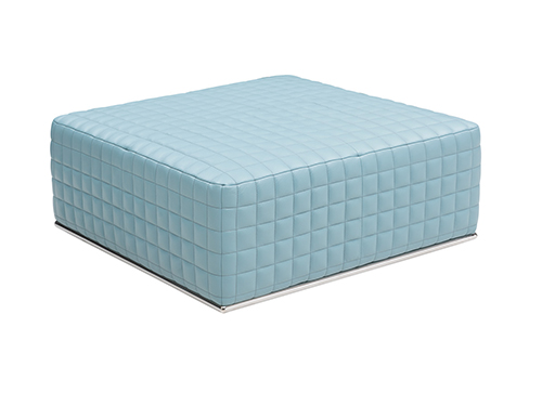 意大利進口小黃牛皮+不銹鋼，方腳踏<br>L1050 * W1050 * H380mm<br>L-S 021