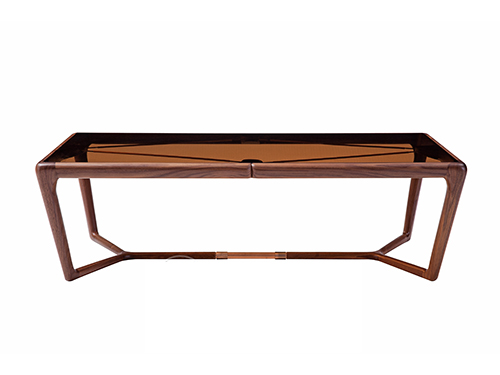 茶色玻璃＋北美胡桃木全實木框架<br>L1400 * W700 * H420mm<br>L-TEAPOY 001