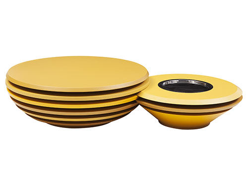 組合茶几組合茶几，銅黃烤漆<br>  L1038 * W1038 * H345mm  <br>L800 * W800 * H265mm<br> L-TEAPOY 003