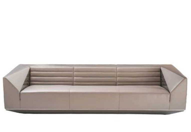 意大利进口小黃牛皮沙发+不銹鋼<br>L2430 * W910 * H720<br>L-S 001