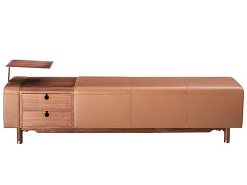 北美胡桃木貼面+意大利進口小黃牛皮<br>L1620 * W380 * H535<br>L-C 035