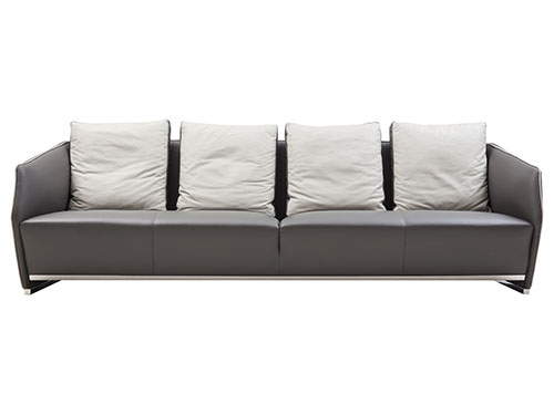 意大利進口小黃牛皮+不銹鋼，四人位沙發<br>L2780*W1030*H760<br>L-S 017