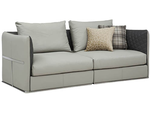 意大利進口小黃牛皮+不銹鋼，二人位沙發<br>L2100 * W1050 * H725<br>L-S 003