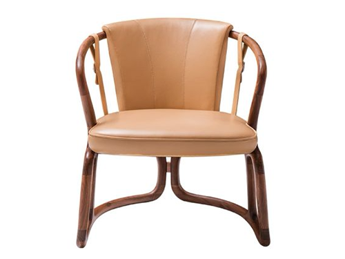 北美胡桃木+意大利小黃牛皮<br>L670*W790*H740<br>L-SC 042