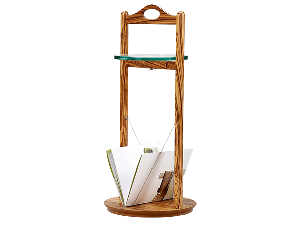 烏金木_玻璃_手挽茶几雜誌架 <br>直徑 340 x 760 mm.<br>AF-SM-008