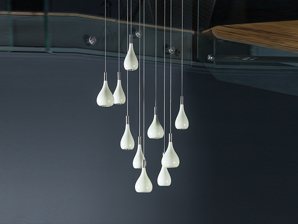 米黃釉_@水滴吊燈<br>尺寸：直徑 500 x 1340<br>AF-L-009