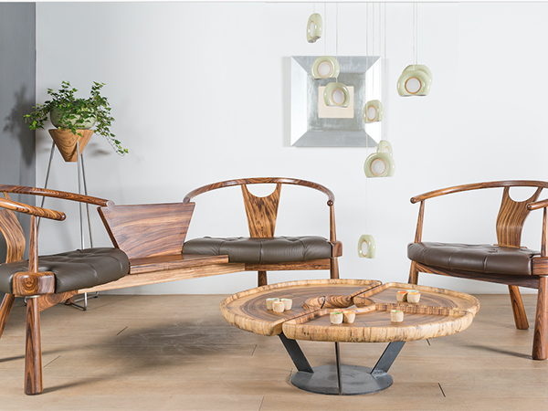 烏金木_不銹鋼_@花瓣盆几<br>尺寸：1200 x 430 mm<br>AF-TT-008