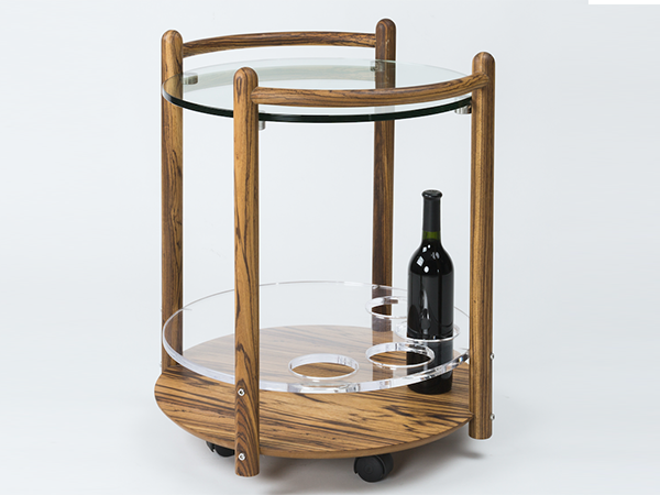 烏金木_玻璃_亞克力_@飲品几<br>尺寸：直徑 560 x 630 mm<br>AF-TT-003