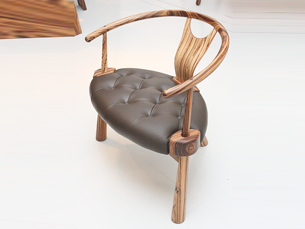 烏金木_牛皮@蝶椅單座<br>尺寸：850 x 590 x 760 mm<br>AF-S-008