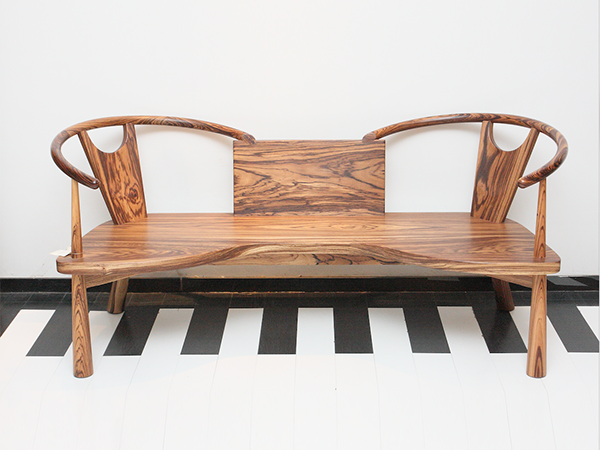 烏金木_牛皮@蝶椅二人<br>尺寸：1800 x 750 x 750 mm<br>AF-S-036