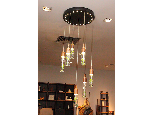 烏金木_@團圓酒瓶吊燈<br>尺寸：直徑 600 x 2050<br>AF-L-002