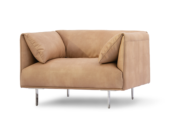 杏色 一人意大利小黃牛皮首層的皮沙發<br> 1200 * 920 * 720<br> SO-006