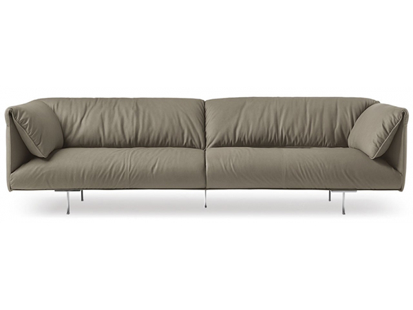 深灰色三人意大利小黃牛皮首層的皮沙發<br> 2450 * 920 * 720<br> SO-005