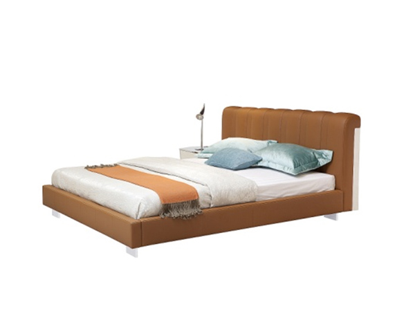 實木框架+不銹鋼+真皮<br> 請注意 價格不包褥床品<br>L2280xW1990xH950mm<br>L-B 015