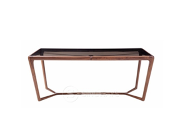 胡桃木+茶色玻璃<br>L2000xW1000xH764mm<br>P-T 005