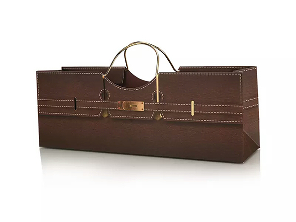 咖啡色、鐵環手挽酒袋