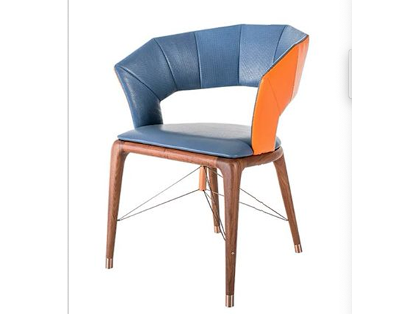 休閒椅/北美胡桃木+意大利小黃牛皮<br>	L740*W590*H750<br> L-SC 060