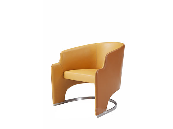 休閒椅/不銹鋼腳+真皮<br>L690*W800*H760 <br>   L-SC 058