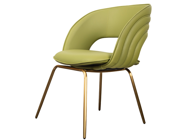 生態皮+不銹鋼電鍍金色餐椅<BR>560*600*790mm  <BR> (定造4 張起)PFC 005