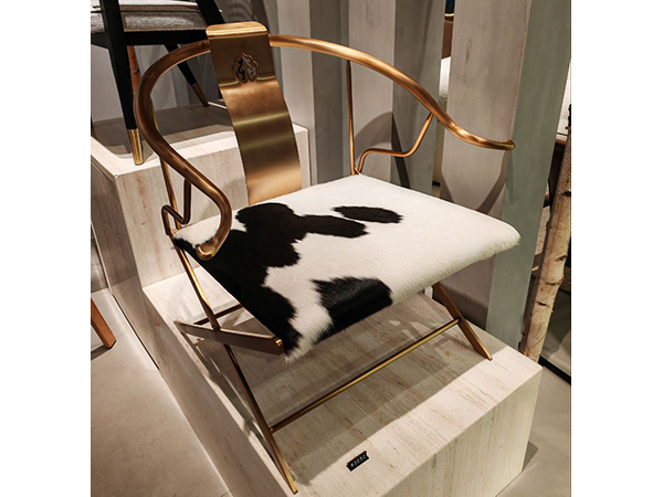 不銹鋼烤漆拉絲 黑白馬毛休閒椅 <BR>795*745*815  <BR>(430)650mm 框架<BR>PFC 002