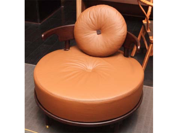 銅錢椅 雞翅木  牛皮<br>AF-S-026