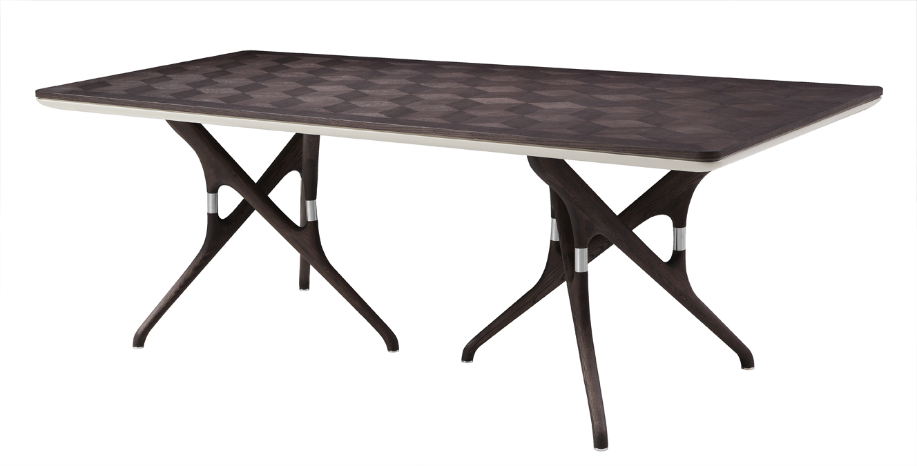 餐台/橡木+黃銅拉絲烤漆<br>L2200xW1000xH760mm<br>L-T 013