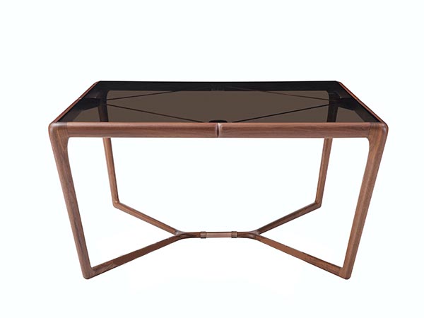 胡桃木+茶色玻璃<br>L1500xW1500xH764mm<br>L-T 016