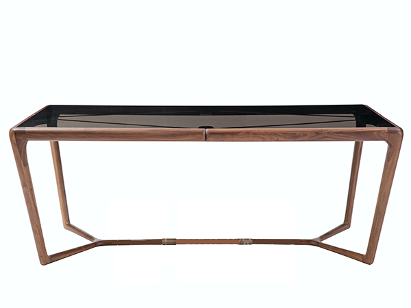 胡桃木+茶色玻璃<br>L2000xW1000xH764mm<br>L-T 015